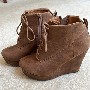 Women’s platform  wedge booties. Size 7.5
